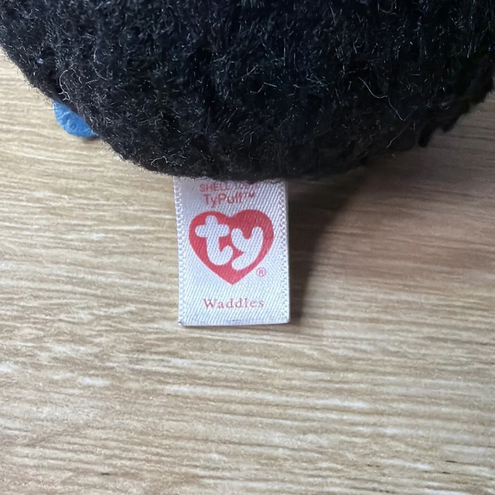 Ty Puffies Waddle Penguin Plush Sparkle Beanie‎ Boos Round Cute Black White Soft